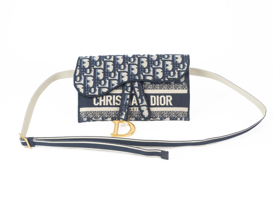 Dior  Bags  Brand New Saddle Slim Pouchblue Dior Oblique Embroidery   Poshmark